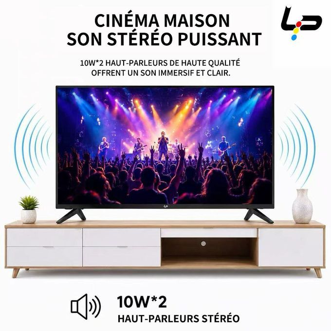 LP TV intelligente LP 55 - 4K UHD - Android 14.0 - 1,5+8G - Sans bordure - WiFi - 3 ports HDMI + 2 ports USB + Garantie 1 an - Noir