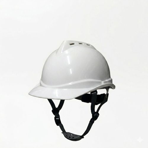 Casque de Sécurité de Chantier Professionnel - Blanc Haute Résistance - Système de Ventilation Intégré & Mentonnière Ajustable - Protection Maximale BTP & Industrie