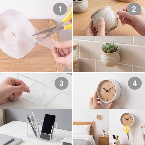 Ruban Double Face Nano Puissant - Fixation Magique Sans Percer Pour Maison, Cuisine Et Bureau